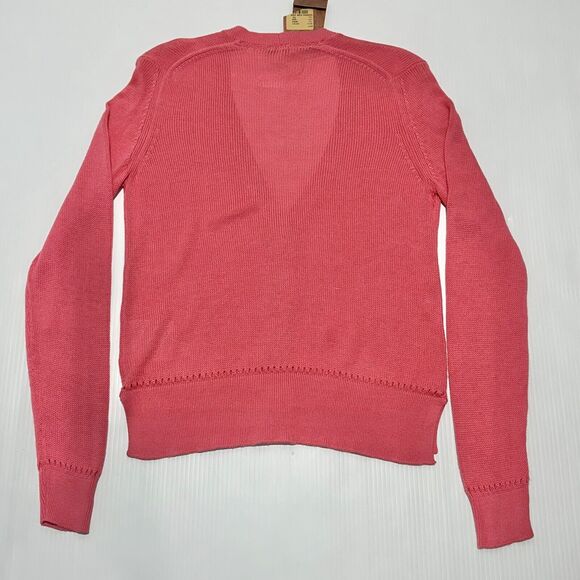 ETRO Milano 44 US 8 Cardigan Sweater Pink Salmon V-Neck Button Front NWT $890 - Picture 2 of 8
